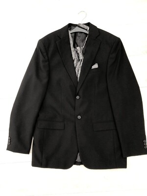 neu Herren Sakko + Weste + Schlips schwarz Business Anzug Jacke Gr M /  188