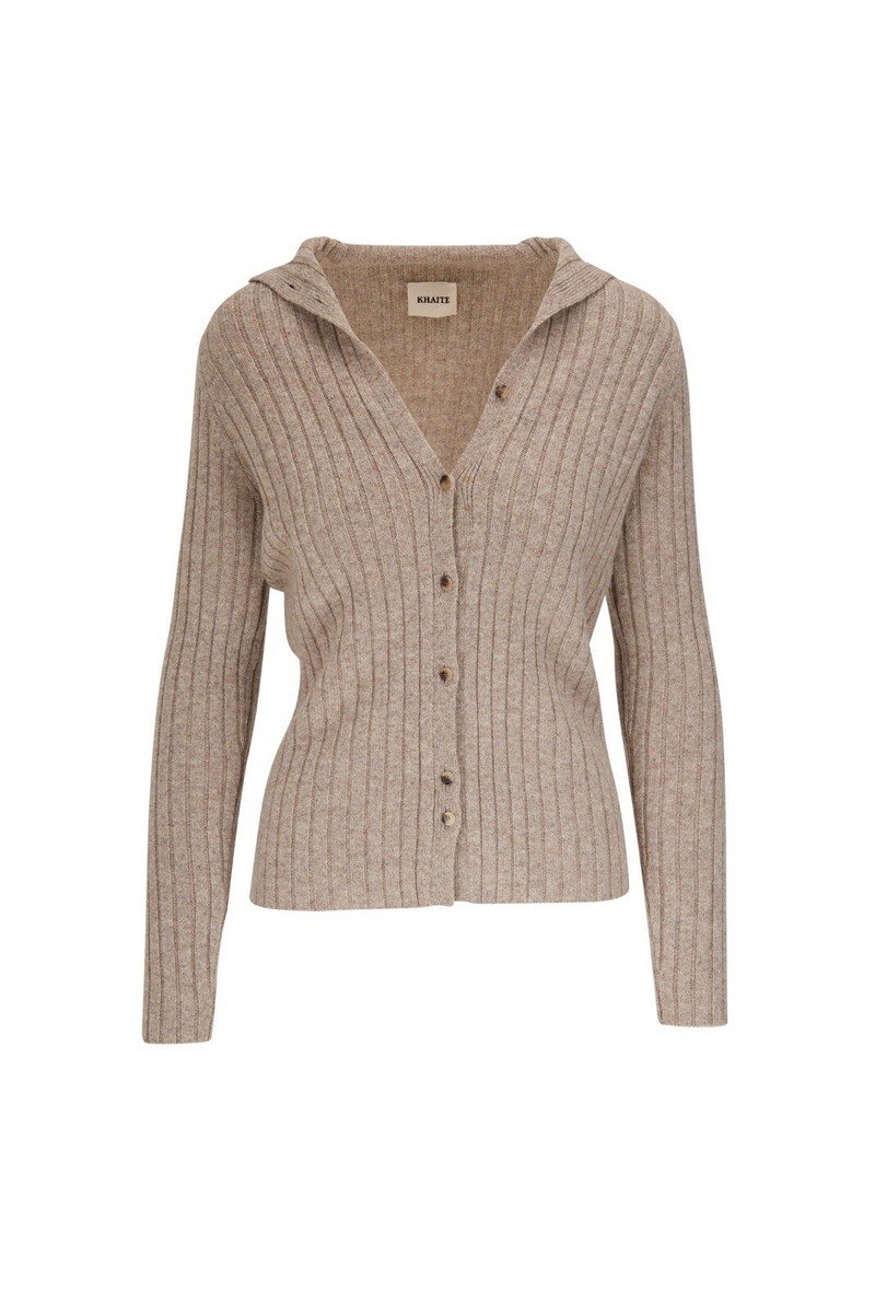 カーディガン HUECLOSET Daily Cashmere Round Cardigan 25KERO447 Khaite Rare Juni Cashmere Ribbed Cardigan Size Small BRAND