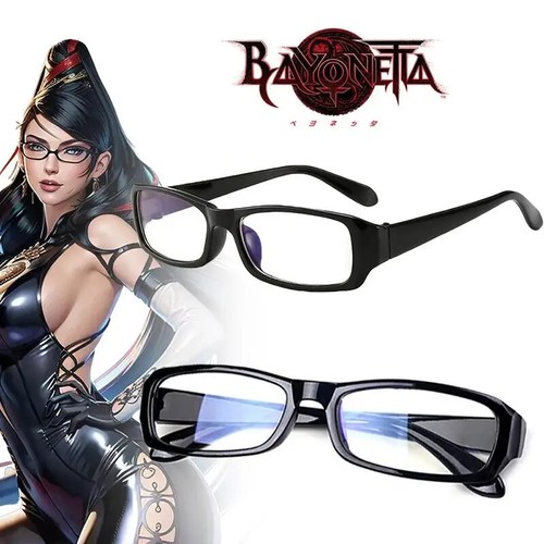 Game Bayonetta Cosplay Brille Schwarz Brillengestell Retro Schutz Eye Flat - Bild 1 von 24