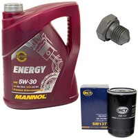 MotoröL ÖLfilter SM137 5W30 5Liter + ÖLablassschraube FüR Seat Ibiza II VW Golf