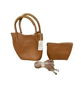 Pretty Persuasions Cross Body Purse With Makeup Bag, Brown