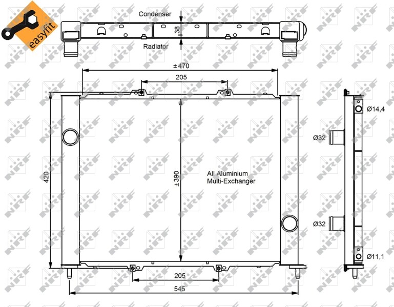 NRF 35887 Condenser, air conditioning for RENAULT
