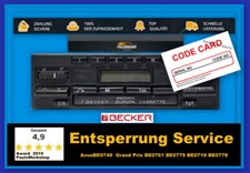 Becker Europa Cassette BE0749 BE0779 Code Service Entsperrung mehr Grand Prix 