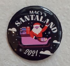 MACY'S DEPT STORE CHRISTMAS SANTA CLAUS SANTALAND PINBACK BUTTON PIN 2021 LOT/12