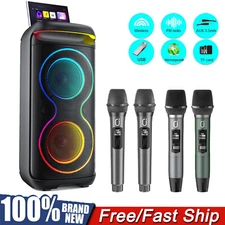 Adult & Kid Karaoke Machine System with 4PCS Microphones PA System With DJ Light