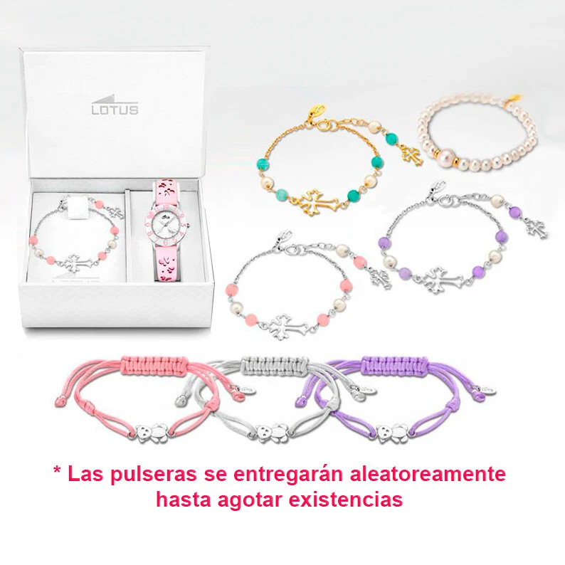 Reloj para niña de comunión con pulsera de plata de regalo.