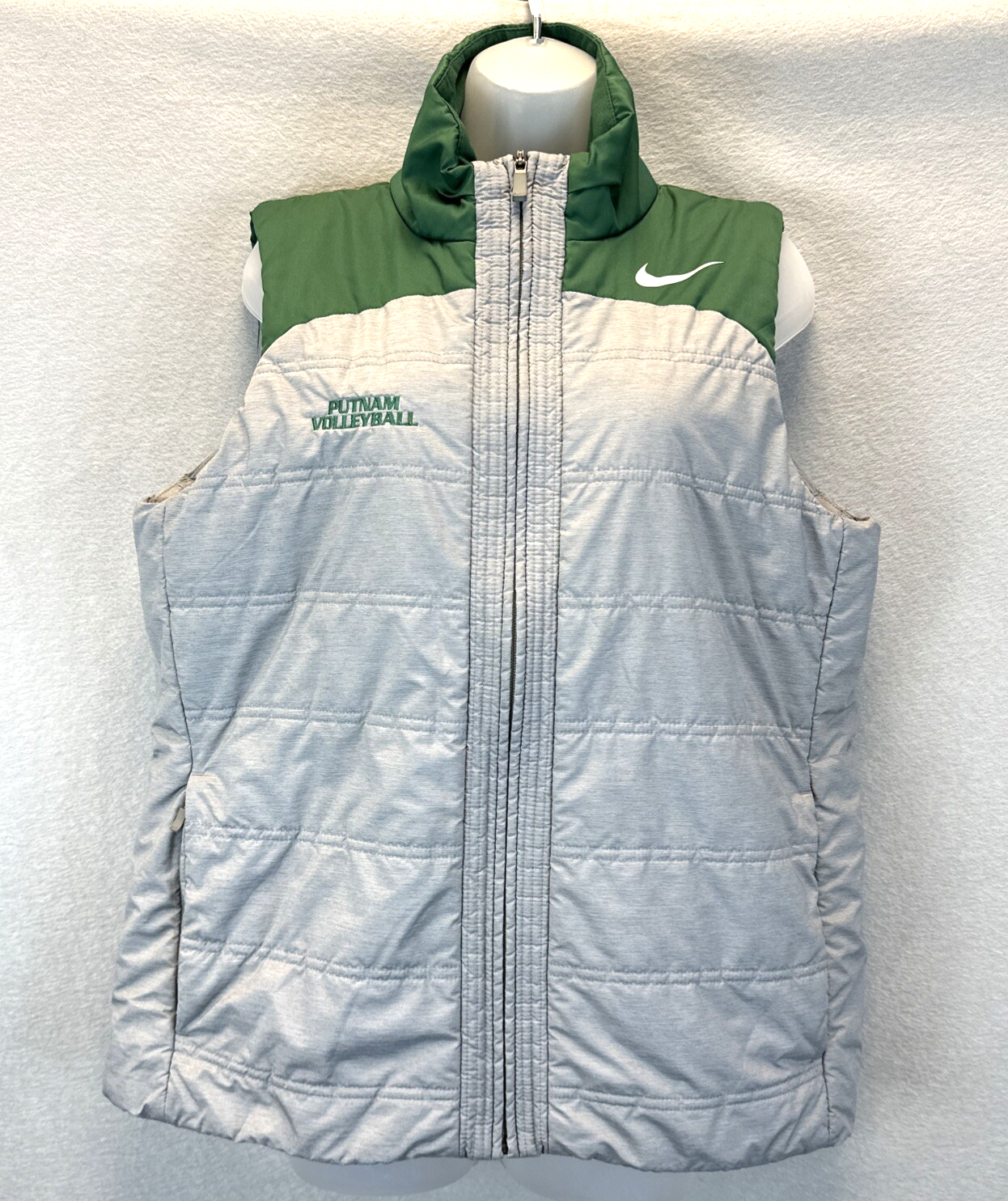 SACAI X NIKE Nike Essential Puffer Gilet Giacca Putnam Pallavolo Tg XL Grigio Verde AQ3568 062