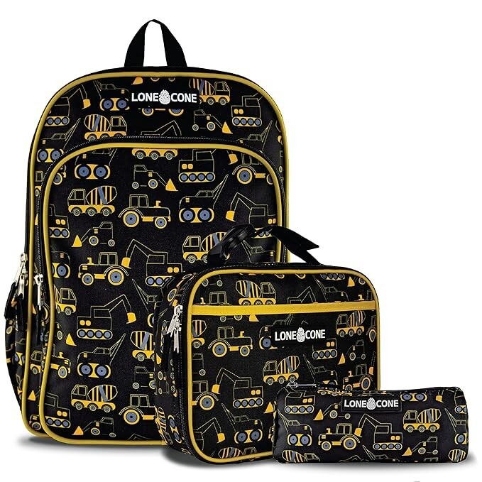 Lone Cone Kids' 3-Pc Back to School Kit- Backpack, Lunch Bag and pencil  holder