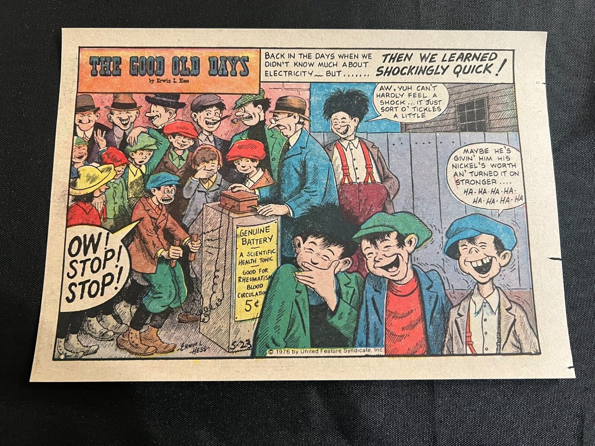 アメリカの新聞漫画　レトロ　希少本　７０s TH01 THE GOOD OLD DAYS Lot of 41 Sunday Tabloid Half Page Comic