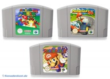 ebay® Auktion 305642233072 | N64 / Nintendo 64 Spiel - Super Mario 64 + Mario Kart 64 + Mario Party 1 Modul Thumbnail of ebay® auction 305642233072 | N64 / Nintendo 64 Spiel - Super Mario 64 + Mario Kart 64 + Mario Party 1 Modul