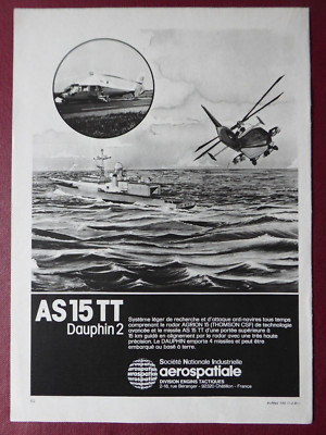 2/81 PUB AEROSPACE HELICOPTER DAUPHIN 2 MISSILE AS 15 TT ANTSHIP FRENCH AD