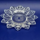 FINAL CLEARANCE Federal Glass Vintage Petal Pattern Clear Dessert Plate 6.25"