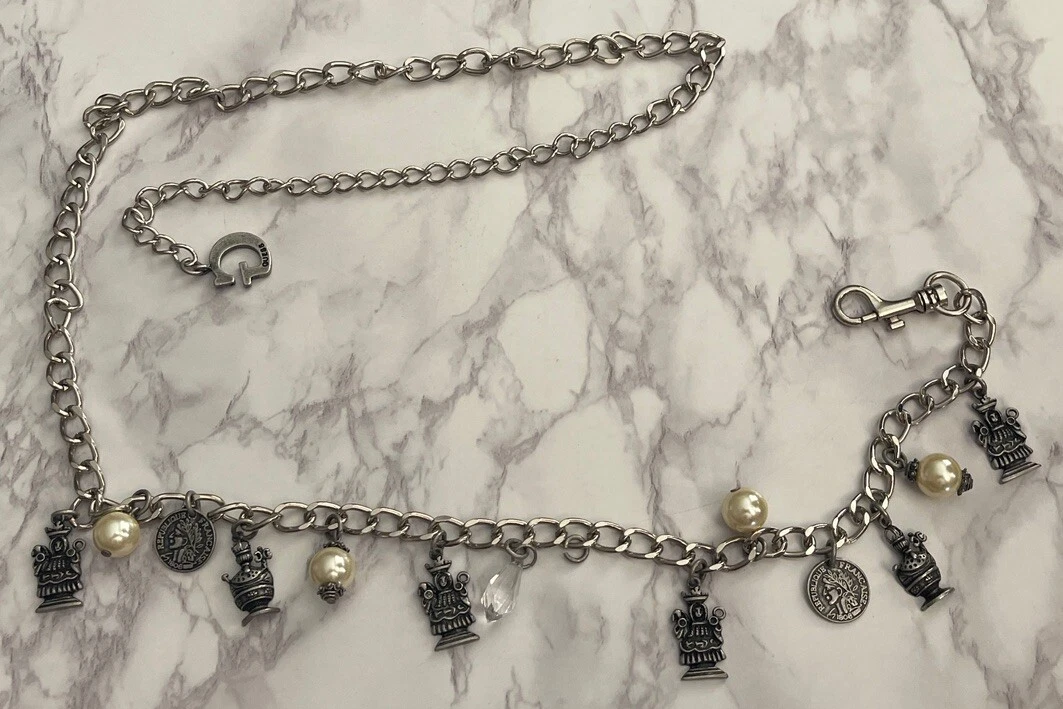 Guess Belt Silver Tone Chain Charms & Beads XT-72 | eBay display picture 2