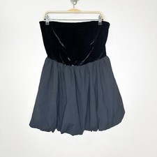 Reformation St. Louis Strapless Velvet Mini Dress Bubble Skirt Black Size 10 NEW