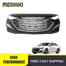 For 2019-2024 Chevy Malibu Front Bumper Cover Upper & Lower Grille Fog Light Set
