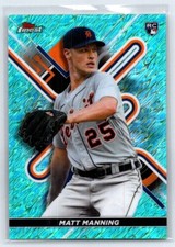 2022 Topps Finest Matt Manning Rookie card (RC) Aqua Shimmer Detroit /175 #6. rookie card picture