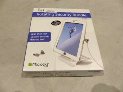 MACLOCKS IPAD 2/3/4/AIRRSWB WHITE LOCK AND SECURITY ROTATING STANDS IPADAIRRSW