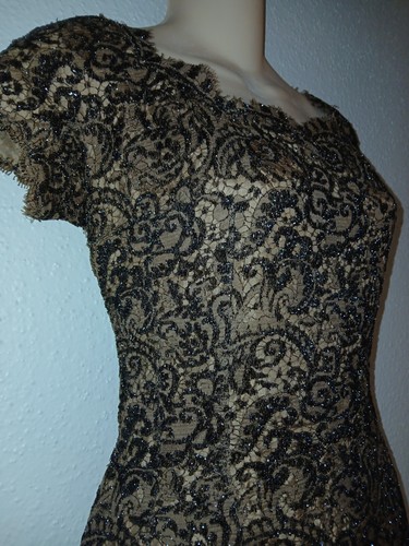 RARE Vintage 50's JEAN DESSES Maria Carine French Lace COUTURE Cocktail Dress - Picture 4 of 16