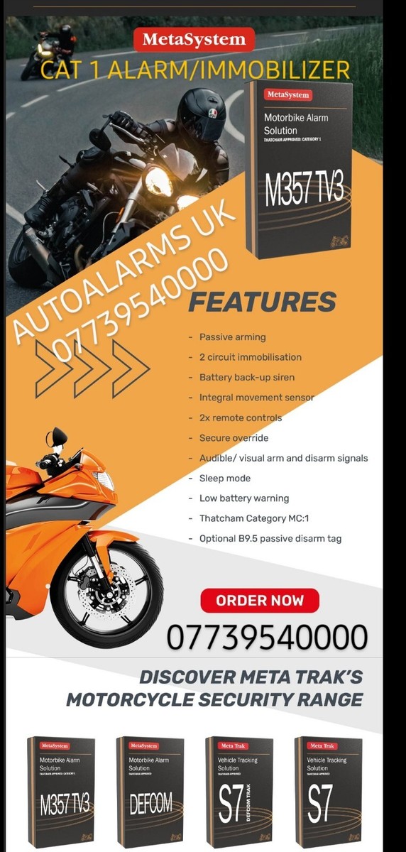 META M357 tv3 ALARM/IMMOBILIZER insurance Supplied and