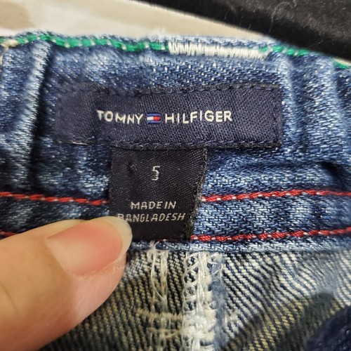 Tommy Hilfiger Cargo Short Youth Size 5 Blue Jean Denim Adjustable Waste Comfort - Picture 7 of 12