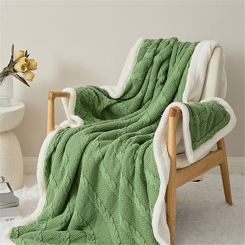Gift Velvet Fleece and Knit Blanket Soft Thick Bed Sofa Couch Throw Cover - Picture 12 of 40