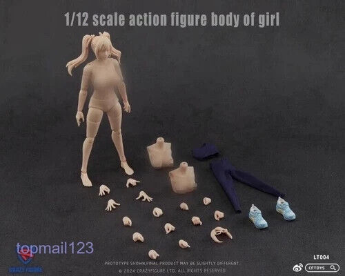 CRAZY FIGURE 1/12 LT004 Female Manga Head Carving Elemental Action Figure Toy - Picture 2 of 7