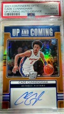 Cade Cunningham 2021-22 Contenders Optic Up and Coming Auto Orange /25 RC PSA 9