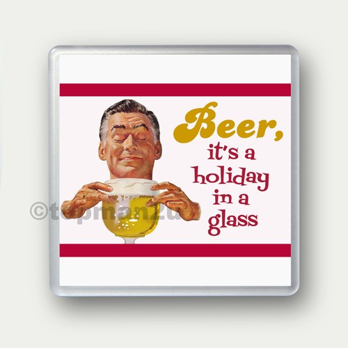 New, Quality Drinks Coasters - FUNNY RETRO STYLE Alcohol, Beer Theme - you pick - Picture 11 of 17