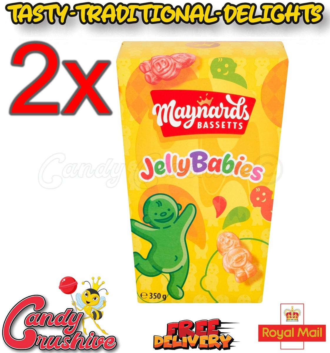 Maynards Bassetts Jelly Babies Sweets Carton 350g Set of UK