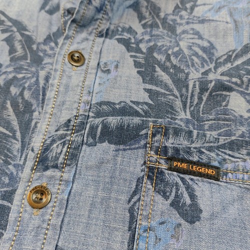 Camicia PME Legend uomo manica media lunga stampa palme floreale casual colletto - Foto 10 di 15