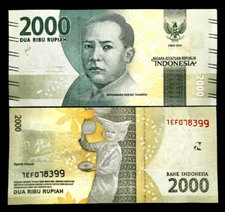 Indonesia 2000 Rupiah Banknote World Paper Money UNC Currency Bill Note
