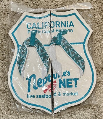 Neptune s Net California Restaurant Official Flip-Flops | Men US Size 9-11 (L)