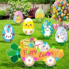 Easter Eggs Decorations Outdoor Yard Signs Multicolor