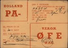 QSL radio card PA0FE 1948 Hilversum Netherlands F Eijgelaar Boxes