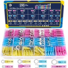 295Pcs Heat Shrink Wire Connectors Kit, Insulated Electrical Crimp Terminals ...