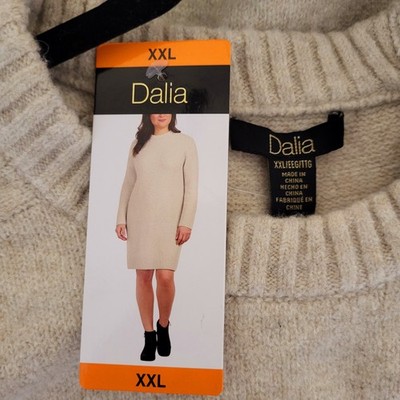 Dalia Women's Knit Long Sleeve Sweater Dress Beige Mix Plus XXL Chunky  Neutral | eBay