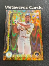 2025 Topps Gilded Chrome Rickey Henderson Gold Raywave Refractor 18/25
