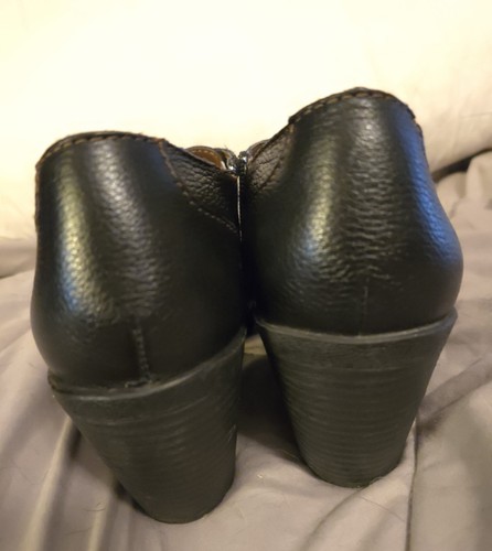 B.O.C Born Concept Woman's Black Leather Buckle Zip Shoes Size 10 - Picture 3 of 9