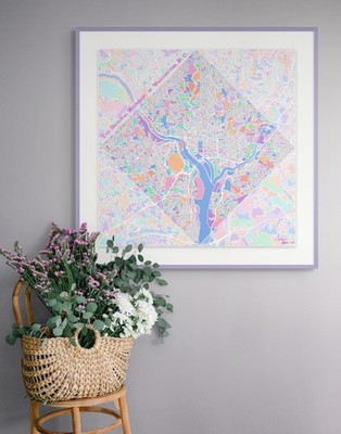 Modern Cartography in Art - DC Edition - Wall Map Art Prints