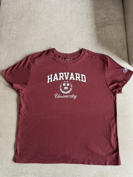 Harvard University Champion T Shirt Womens M maroon Genuine College Tee USA