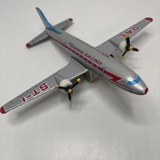 Vintage Air Plane Overseas Air Lines MF-104 Friction Tin Toy OAL ST-1 Working