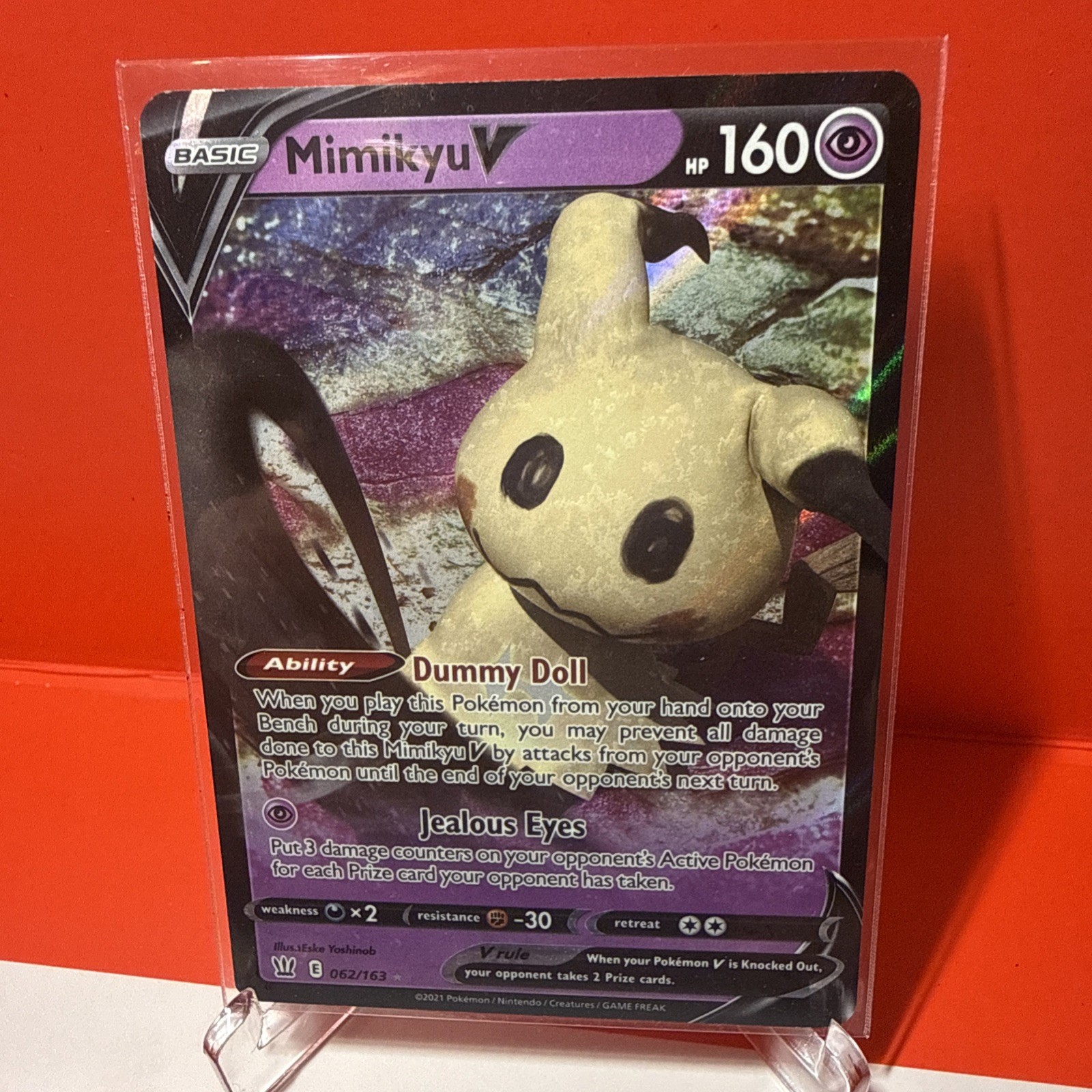Pokémon TCG Mimikyu V Ultra Rare 062/163 SWSH05: Battle Styles NM