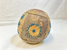 antique leather baseball 11 1/2" diameter looks hand stiched 100 years old?
