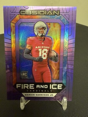 2024 Panini Obsidian Fire and Ice Marvin Harrison Jr. Purple 48/50 RC Cardinals