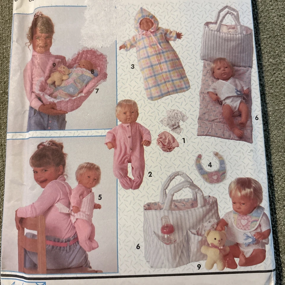 Vtg Simplicity Crafts Sewing Pattern 8105 Accessories for Baby Dolls Uncut - Image 2 of 4