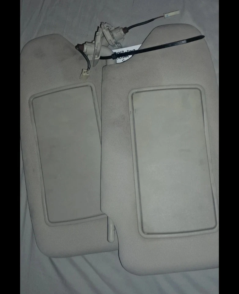 2007-2012 Nissan Altima Driver & Passenger Side Sun Visor Pair Set Tan - Image 2 of 4