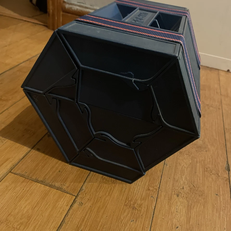 RolyKit Roll Up Vintage Storage Box Sewing Modelling Crafts Fishing Tools Blue  - Image 2 of 4