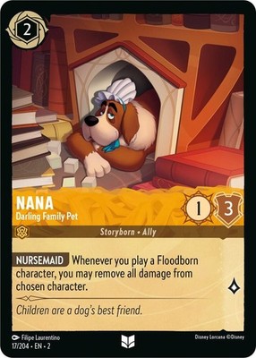 DISNEY LORCANA TCG - Rise of the Floodborn Nana Darling Pet Uncommon 17/204 FOIL