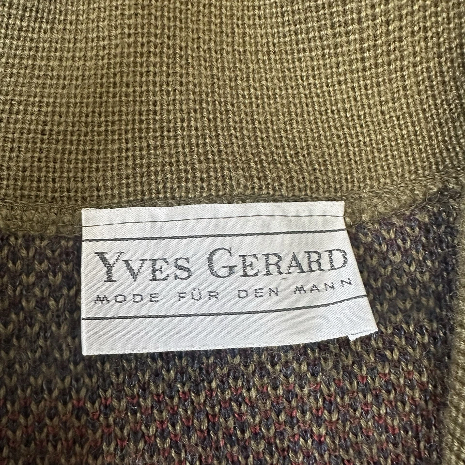 Suéter de lana vintage Yves Gerard para hombre 2XL de punto geométrico Foto 3 de 4