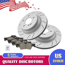 Rear Drilled Disc Rotors & Ceramic Pads for Mercedes-Benz E320 E350 E500 CLS550